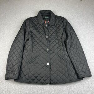 Lauren Ralph Lauren Jacket Womens Large Black Quilted Barn Equestrian Toggle